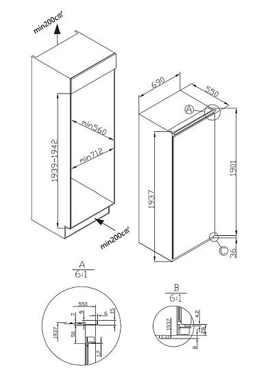 Холодильник KORTING KSI 1935 купить с доставкой по Москве и Московской области в интернет-магазине АваТехно