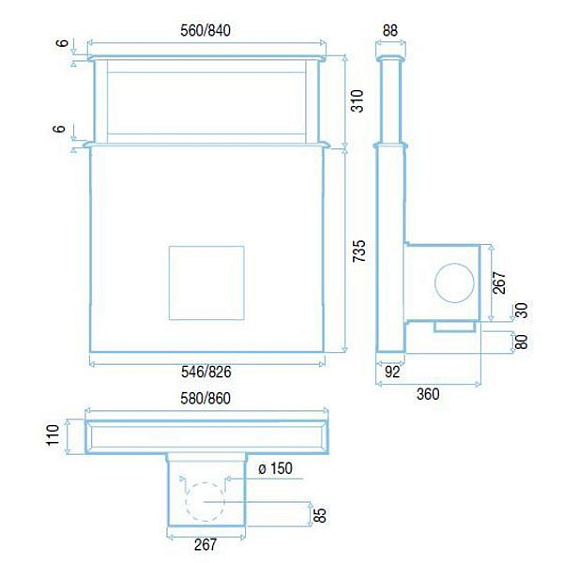 Встраиваемая вытяжка в стол BEST Lift Glass Нерж. сталь+белое стекло 07756005A купить с доставкой по Москве и Московской области в интернет-магазине АваТехно