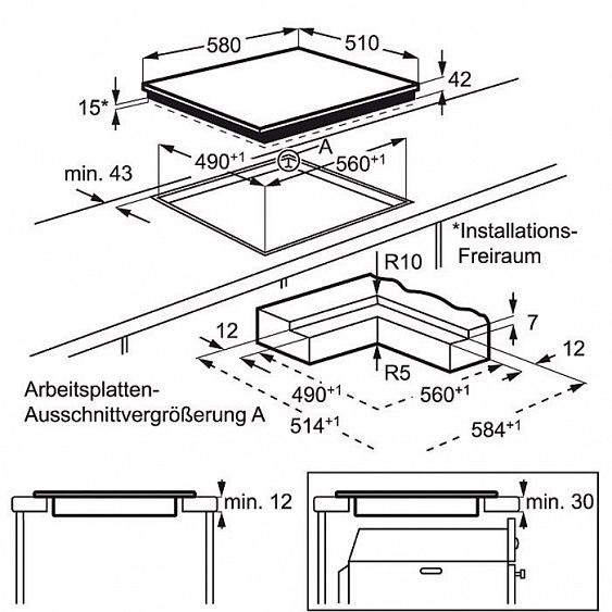 Поверхность AEG hk565407ib купить с доставкой по Москве и Московской области в интернет-магазине АваТехно