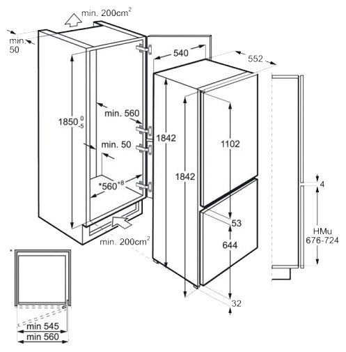 Встраиваемый холодильник AEG SCR 81911 TS купить с доставкой по Москве и Московской области в интернет-магазине АваТехно