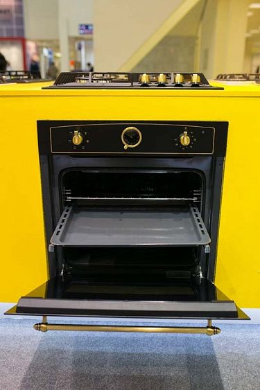 Электрический духовой шкаф MAUNFELD meofe.676rbg.tm (цвет черная эмаль(антрацит)+матовое золото) купить с доставкой по Москве и Московской области в интернет-магазине АваТехно