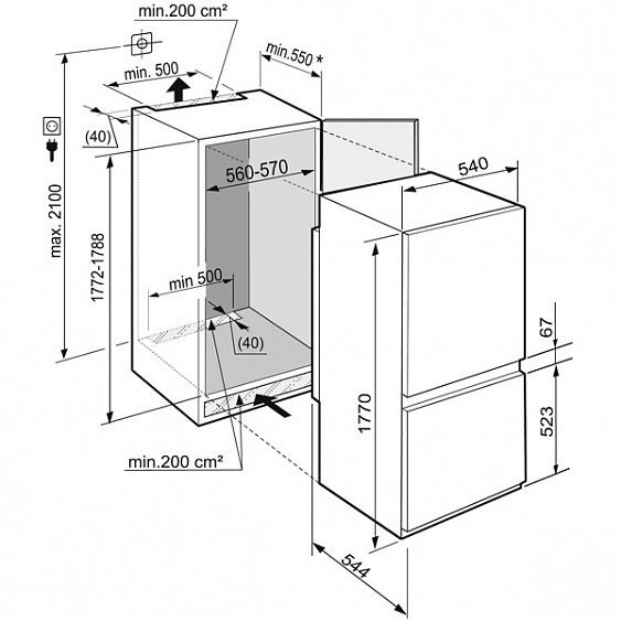 Встраиваемый холодильник LIEBHERR ICBS 3224-20 001 белый купить с доставкой по Москве и Московской области в интернет-магазине АваТехно
