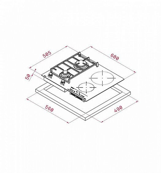 Комбинированная панель TEKA TWIN IG 620 2G AI AL CI Комбинированная панель TEKA TWIN IG 620 2G AI AL CI купить с доставкой по Москве и Московской области в интернет-магазине АваТехно