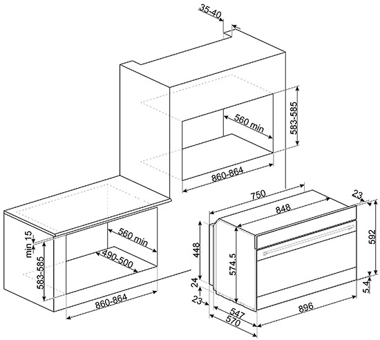Духовой шкаф SMEG SFP9395X1 купить с доставкой по Москве и Московской области в интернет-магазине АваТехно