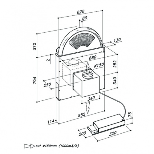 Встраиваемая вытяжка в стол SIRIUS SDD13-EM SUNRISE BLACK купить с доставкой по Москве и Московской области в интернет-магазине АваТехно