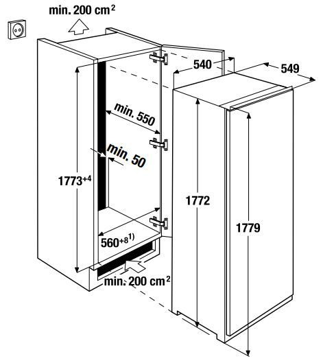 Встраиваемый холодильник KUPPERSBUSCH FK 8305.0 i купить с доставкой по Москве и Московской области в интернет-магазине АваТехно