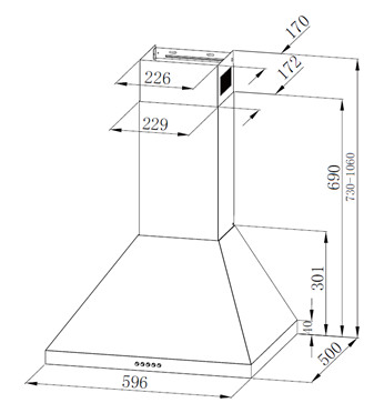 Вытяжка MONSHER TOP 60 B купить с доставкой по Москве и Московской области в интернет-магазине АваТехно