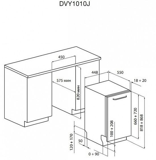Посудомоечная машина DE DIETRICH dvy 1010 j купить с доставкой по Москве и Московской области в интернет-магазине АваТехно