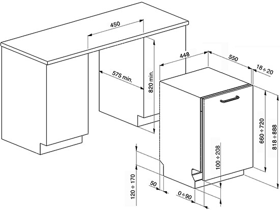 Посудомоечная машина SMEG STA4507 купить с доставкой по Москве и Московской области в интернет-магазине АваТехно