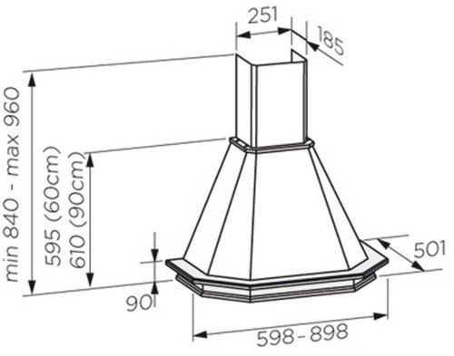 Вытяжка JET AIR ASPEN WH/A/90 FRASSINO купить с доставкой по Москве и Московской области в интернет-магазине АваТехно