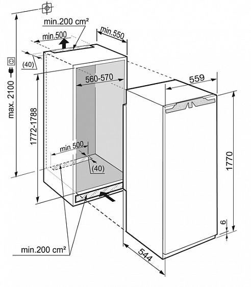 Встраиваемый холодильник LIEBHERR ikb 3554 купить с доставкой по Москве и Московской области в интернет-магазине АваТехно