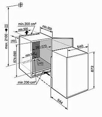 Холодильник встраиваемый LIEBHERR iks 1610 купить с доставкой по Москве и Московской области в интернет-магазине АваТехно