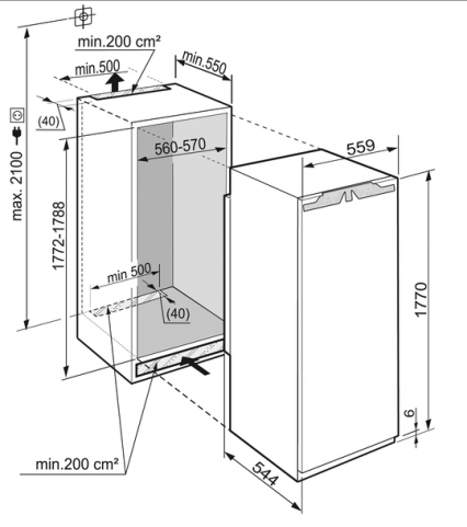 Встраиваемый холодильник LIEBHERR ikb 3510-20 001 купить с доставкой по Москве и Московской области в интернет-магазине АваТехно