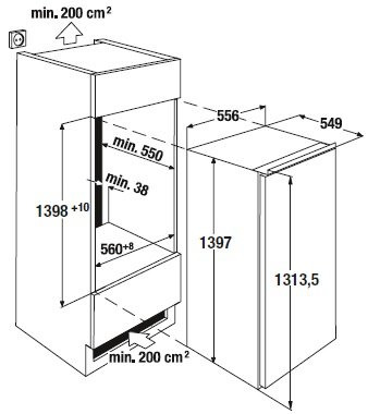 Холодильно-морозильный шкаф KUPPERSBUSCH IKEF 2580-0 жесткое крепление двери купить с доставкой по Москве и Московской области в интернет-магазине АваТехно
