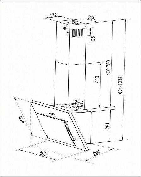 Вытяжка EXITEQ EX-1226 black купить с доставкой по Москве и Московской области в интернет-магазине АваТехно