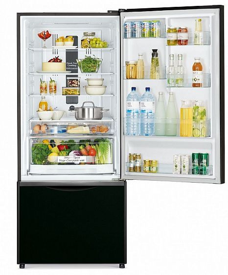 Холодильник HITACHI R-B 572 PU7 GBK черное стекло купить с доставкой по Москве и Московской области в интернет-магазине АваТехно