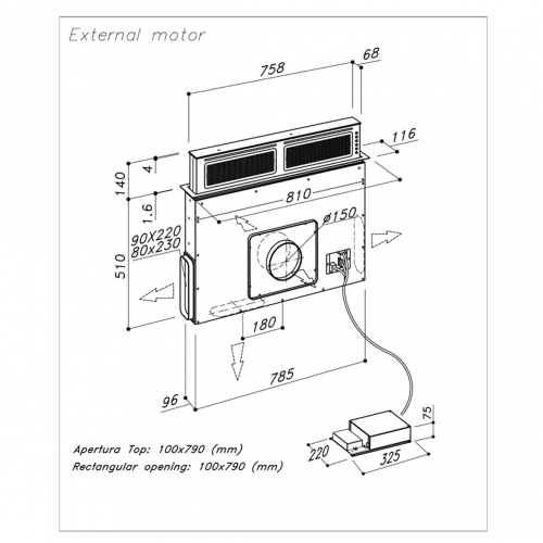 Встраиваемая вытяжка в стол SIRIUS SDD11EMPUSHUPB купить с доставкой по Москве и Московской области в интернет-магазине АваТехно