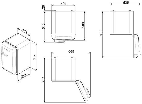 Холодильник SMEG FAB5LUJ2 купить с доставкой по Москве и Московской области в интернет-магазине АваТехно