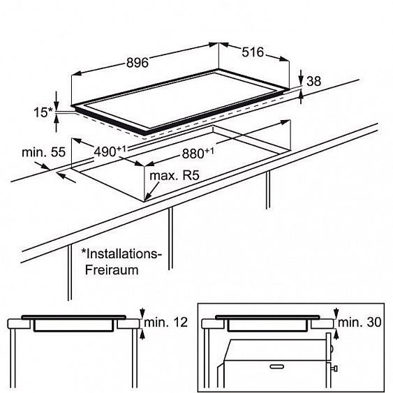 Поверхность AEG  hk595507xb купить с доставкой по Москве и Московской области в интернет-магазине АваТехно