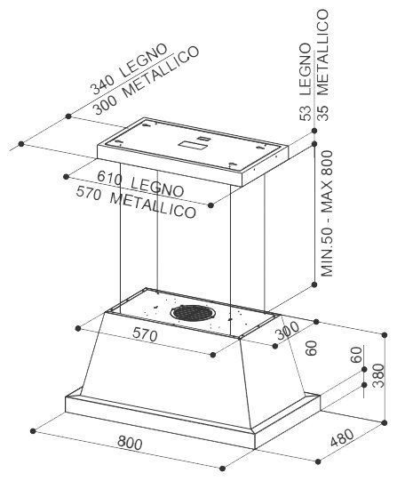 Каминная вытяжка FABER THEA ISOLA EV8 DG MATT A80 SC (321.0517.782) купить с доставкой по Москве и Московской области в интернет-магазине АваТехно