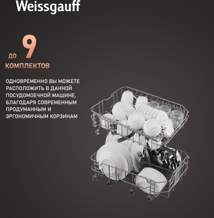 Посудомоечная машина WEISSGAUFF DW 4012 купить с доставкой по Москве и Московской области в интернет-магазине АваТехно