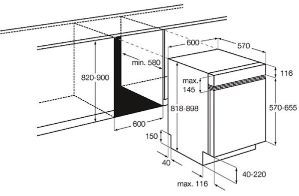 Посудомоечная машина встраиваемая полноразмерная ELECTROLUX esi 66060 xr купить с доставкой по Москве и Московской области в интернет-магазине АваТехно