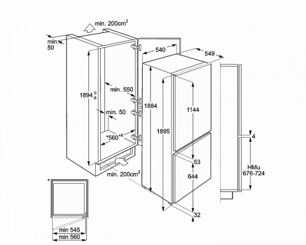Встраиваемый холодильник Smeg C7194N2P купить с доставкой по Москве и Московской области в интернет-магазине АваТехно