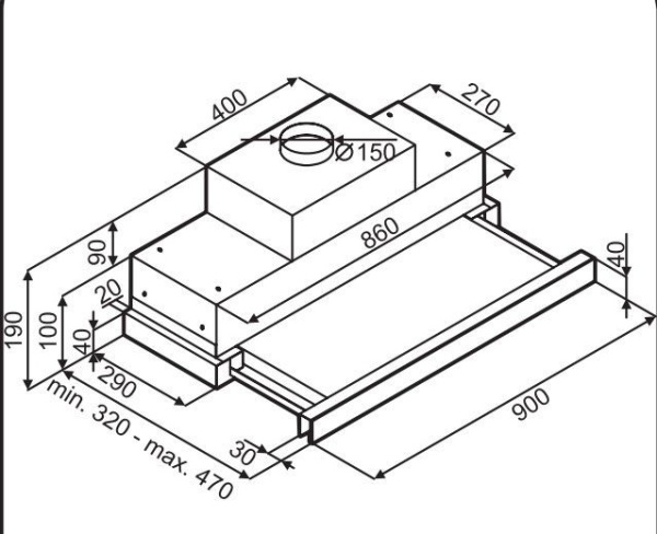 Встраиваемая вытяжка Maunfeld Galaxy 90 черный купить с доставкой по Москве и Московской области в интернет-магазине АваТехно