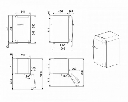 Холодильник SMEG FAB10RWH2 купить с доставкой по Москве и Московской области в интернет-магазине АваТехно