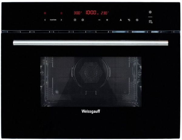 Встраиваемый компактный духовой шкаф с СВЧ Weissgauff OE 446 Black Edition купить с доставкой по Москве и Московской области в интернет-магазине АваТехно