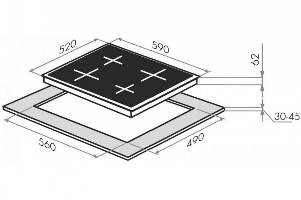Варочная панель MAUNFELD EVI.594-BK купить с доставкой по Москве и Московской области в интернет-магазине АваТехно
