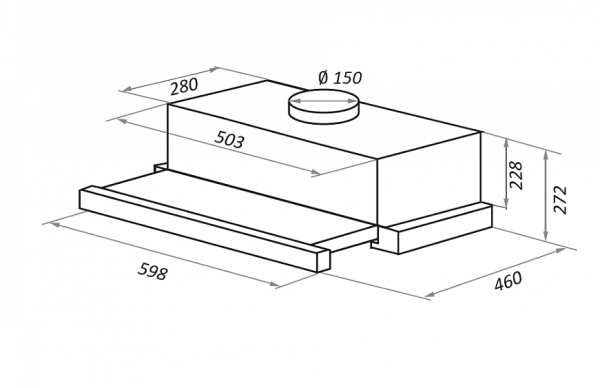 Вытяжка MAUNFELD TS TOUCH 60 черный купить с доставкой по Москве и Московской области в интернет-магазине АваТехно