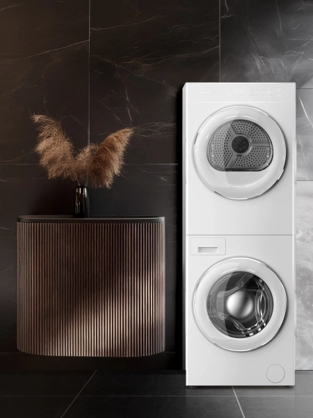 Стирально-сушильная машина HIBERG TURELLE i-10 W созависимый монокомплект с единой панелью управления купить с доставкой по Москве и Московской области в интернет-магазине АваТехно