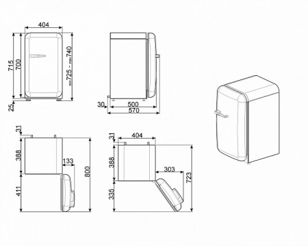 Минибар SMEG FAB5LPB3 купить с доставкой по Москве и Московской области в интернет-магазине АваТехно