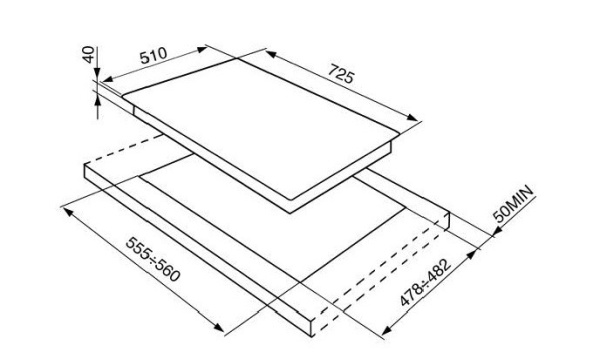 Поверхность SMEG p1752x купить с доставкой по Москве и Московской области в интернет-магазине АваТехно