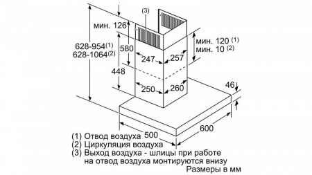 Каминная вытяжка Bosch DWB 67CM50 купить с доставкой по Москве и Московской области в интернет-магазине АваТехно