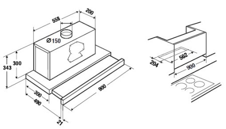Вытяжка с выдвижным экраном KUPPERSBUSCH EDIP 9550.1 сталь купить с доставкой по Москве и Московской области в интернет-магазине АваТехно