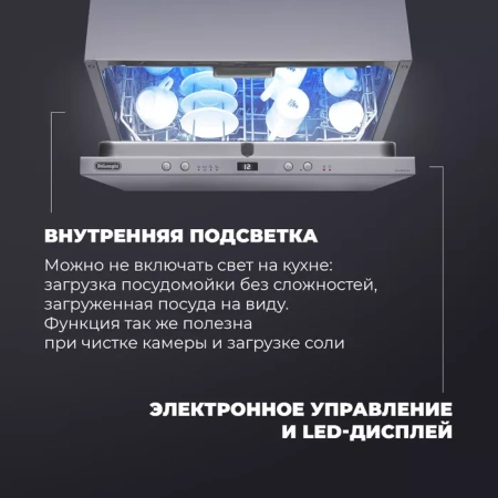 Посудомоечная машина DeLonghi DDW06F Basilia купить с доставкой по Москве и Московской области в интернет-магазине АваТехно