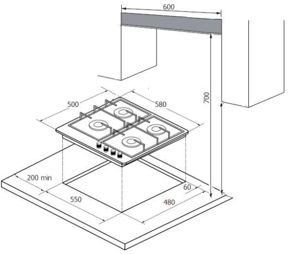 Варочная поверхность MONSHER MHG 61 X купить с доставкой по Москве и Московской области в интернет-магазине АваТехно