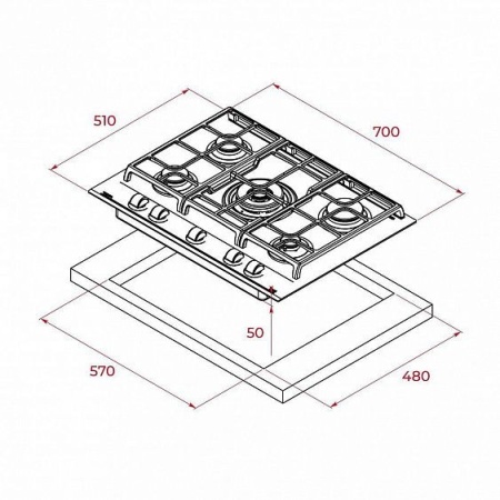 Газовая панель TEKA GZC 75330 XBN STONE GREY (112570101) купить с доставкой по Москве и Московской области в интернет-магазине АваТехно