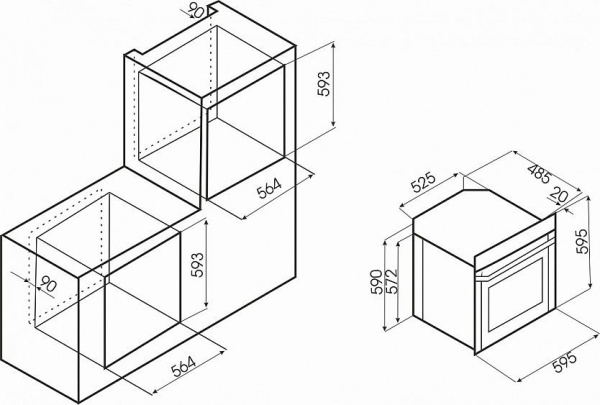 Электрический духовой шкаф EXITEQ cko-590 gls купить с доставкой по Москве и Московской области в интернет-магазине АваТехно
