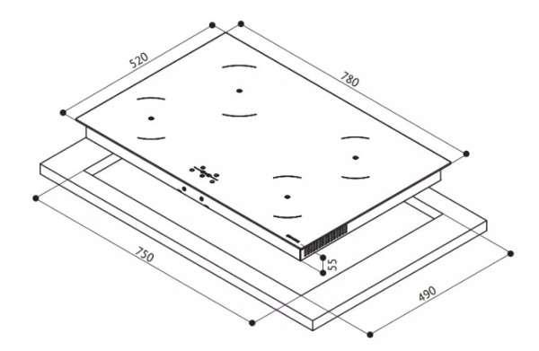 Стеклокерамическая панель Faber FBH 84 BK купить с доставкой по Москве и Московской области в интернет-магазине АваТехно