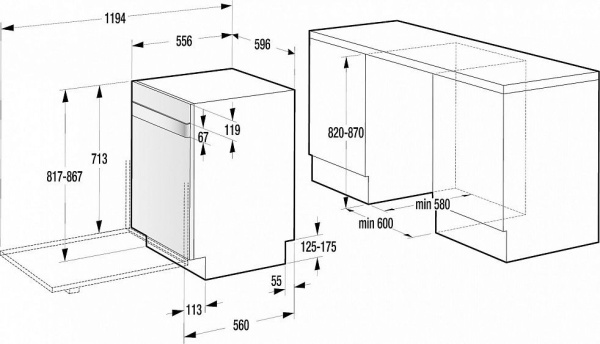 Посудомоечная машина GORENJE GV 60 ORA B купить с доставкой по Москве и Московской области в интернет-магазине АваТехно