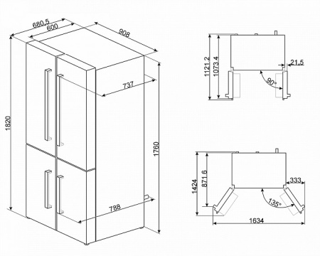 Холодильник SMEG FQ60X2PE1 купить с доставкой по Москве и Московской области в интернет-магазине АваТехно