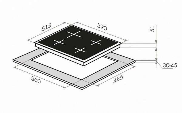 Встраиваемая газовая варочная панель MAUNFELD EGHG.64.43CB/G купить с доставкой по Москве и Московской области в интернет-магазине АваТехно