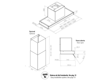 Вытяжка PANDO TIM-2/60 NEGRO V.850 купить с доставкой по Москве и Московской области в интернет-магазине АваТехно