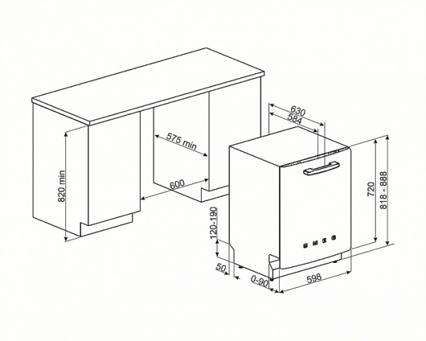 Посудомоечная машина SMEG ST2FABPK2 купить с доставкой по Москве и Московской области в интернет-магазине АваТехно