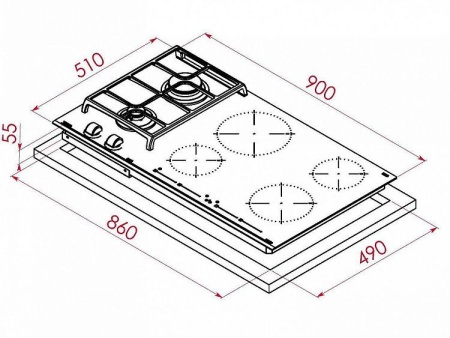 Варочная поверхность TEKA HYBRID JZC 96324 ABN BK (112570150) купить с доставкой по Москве и Московской области в интернет-магазине АваТехно