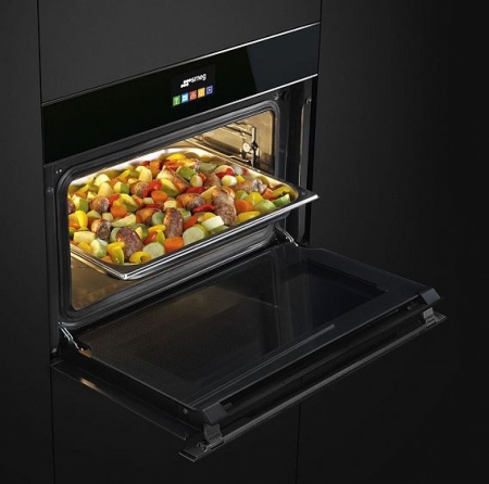 Духовой шкаф электрический компактный SMEG SF4604PVCNX1 купить с доставкой по Москве и Московской области в интернет-магазине АваТехно