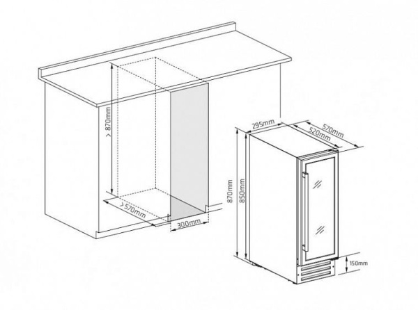 Винный шкаф DUNAVOX  exclusive dx-17.58dbk купить с доставкой по Москве и Московской области в интернет-магазине АваТехно